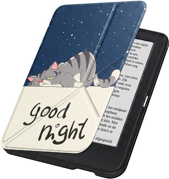 Hoesje Geschikt voor Kobo Clara 2E Hoes Book Case Trifold - Hoes Geschikt voor Kobo Clara 2E Hoesje Book Cover - Kat