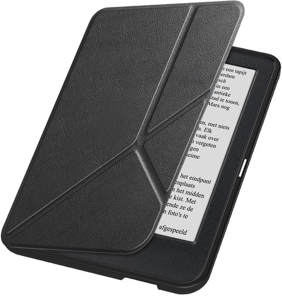 Hoesje Geschikt voor Kobo Clara 2E Hoes Book Case Trifold - Hoes Geschikt voor Kobo Clara 2E Hoesje Book Cover - Zwart