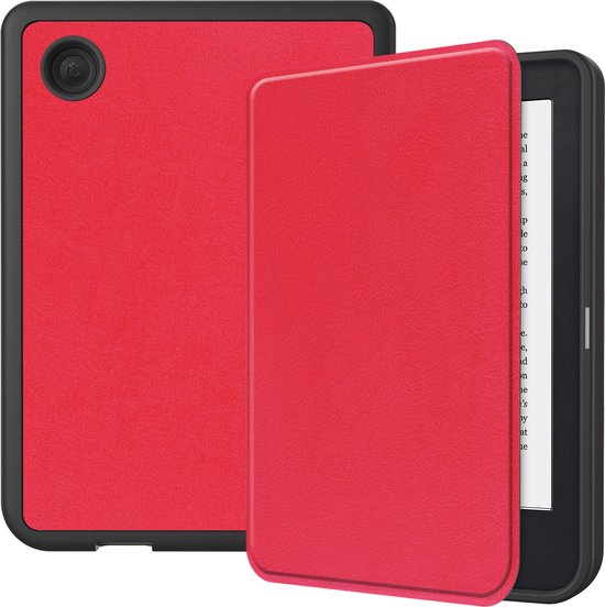 Hoesje Geschikt voor Kobo Clara 2E Hoesje Luxe Bescherm Case - Hoes Geschikt voor Kobo Clara 2E Hoes Book Cover - Rood van Merkloos