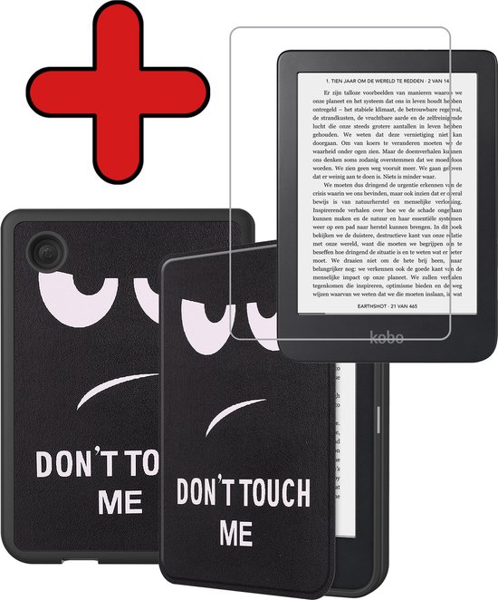 Hoesje Geschikt voor Kobo Clara 2E Hoesje Luxe Bescherm Case Met Screenprotector - Hoes Geschikt voor Kobo Clara 2E Hoes Book Cover - Don't Touch Me van Hoesje 