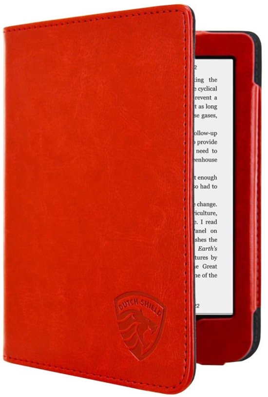 Hoesje Geschikt voor Kobo Clara 2E Luxe Sleepcover - Book Case Hoes Cover - Rood - ereader hoesje - cover van Merkloos