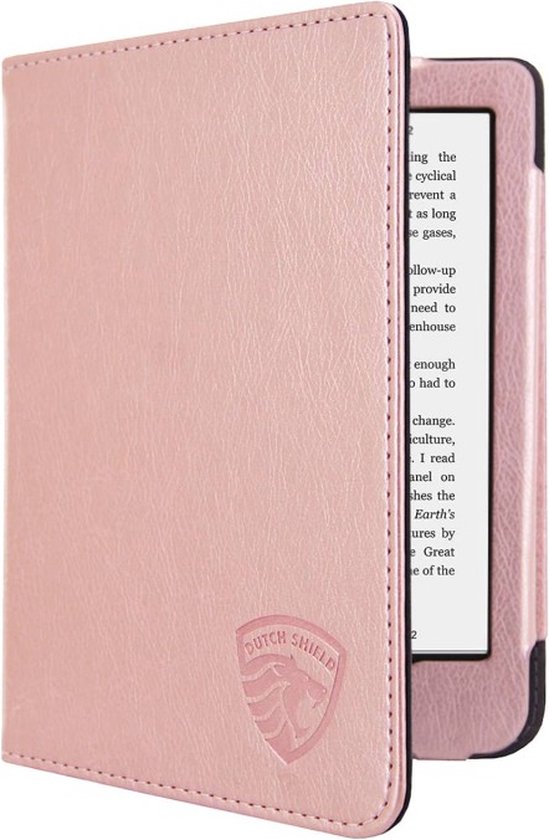 Hoesje Geschikt voor Kobo Clara 2E Luxe Sleepcover - Book Case Hoes Cover - Roze Goud - ereader hoesje - cover van Kobo