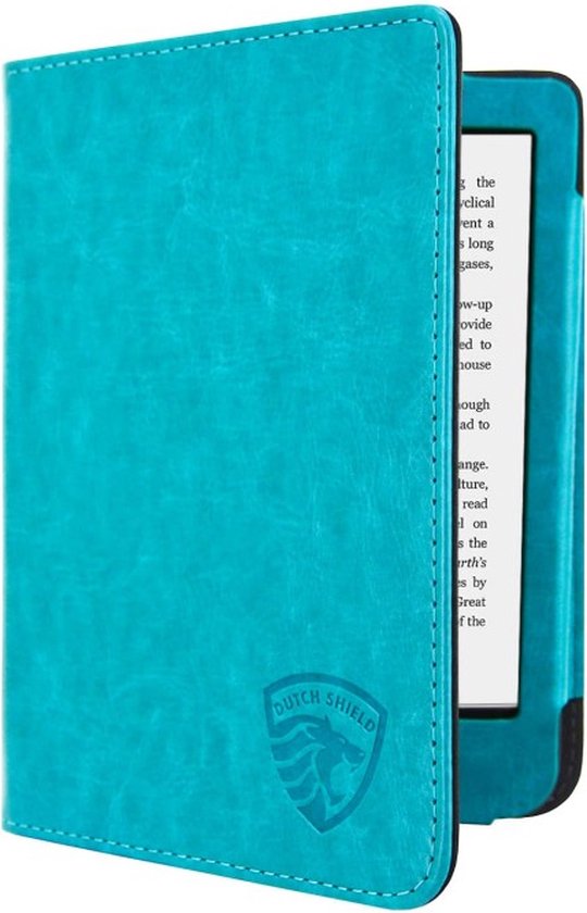 Hoesje Geschikt voor Kobo Clara 2E Luxe Sleepcover - Book Case Hoes Cover - Turquoise - ereader hoesje - cover van Kobo