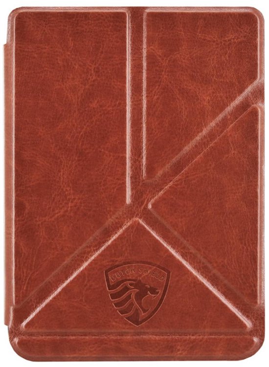 Hoesje Geschikt voor Kobo Clara 2E Origami Sleepcover - Book Case Hoes Cover - Cognac Bruin - ereader hoesje - cover van Merkloos