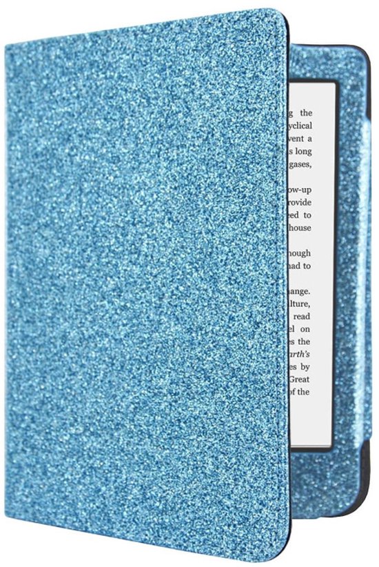 Hoesje Geschikt voor Kobo Clara 2E Sparkle Sleepcover - Book Case Hoes Cover - Blauw - ereader hoesje - cover van Merkloos