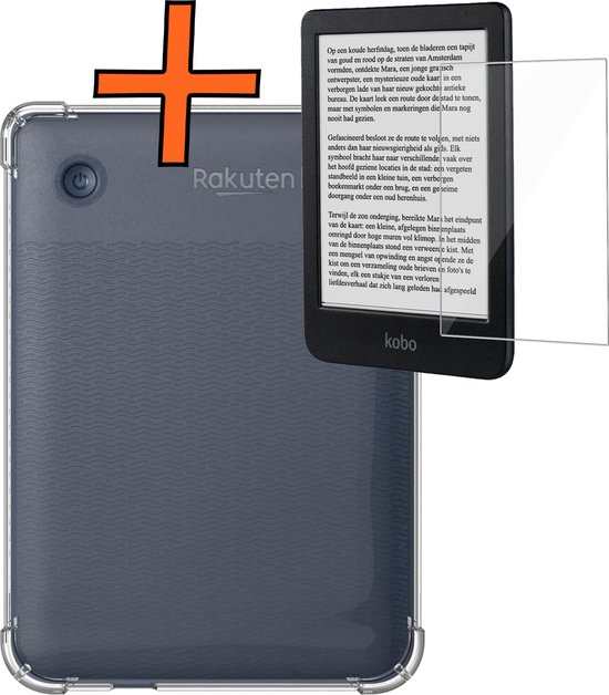 Hoesje Geschikt voor Kobo Clara BW eReader Hoes Siliconen Case Met Screenprotector - Shockproof Back Cover Geschikt voor Kobo Clara BW - Transparant van EtronixWorld