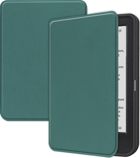 Hoesje Geschikt voor Kobo Clara BW Hoes Bescherm Hoesje Case Sleep Cover - Hoes Geschikt voor Kobo Clara BW Hoesje - Donkergroen van Merkloos
