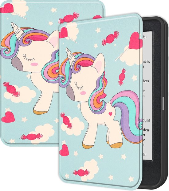 Hoesje Geschikt voor Kobo Clara BW Hoes Bescherm Hoesje Case Sleep Cover - Hoes Geschikt voor Kobo Clara BW Hoesje - Eenhoorn van Hoesje 