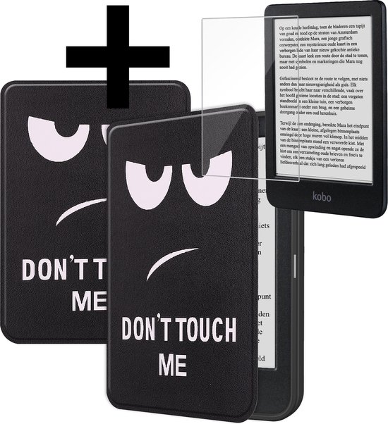 Hoesje Geschikt voor Kobo Clara BW Hoes Bescherm Hoesje Case Sleep Cover Met Screenprotector - Hoes Geschikt voor Kobo Clara BW Hoesje - Don't Touch Me van Hoesje 