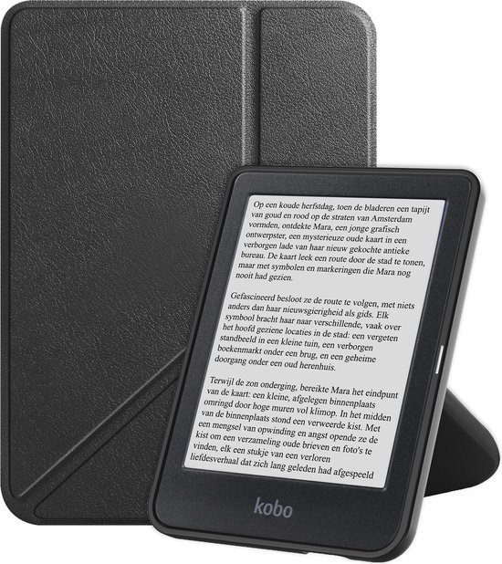 Hoesje Geschikt voor Kobo Clara BW Hoes Bescherm Hoesje Case Sleep Cover Trifold - Hoes Geschikt voor Kobo Clara BW Hoesje - Zwart van CaseBoutique