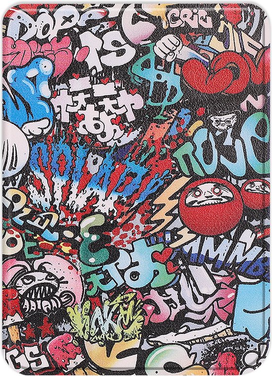 Hoesje Geschikt voor Kobo Clara BW Hoes Book Case - Hoes Geschikt voor Kobo Clara BW Hoesje Book Cover - Graffity van Hoesje 