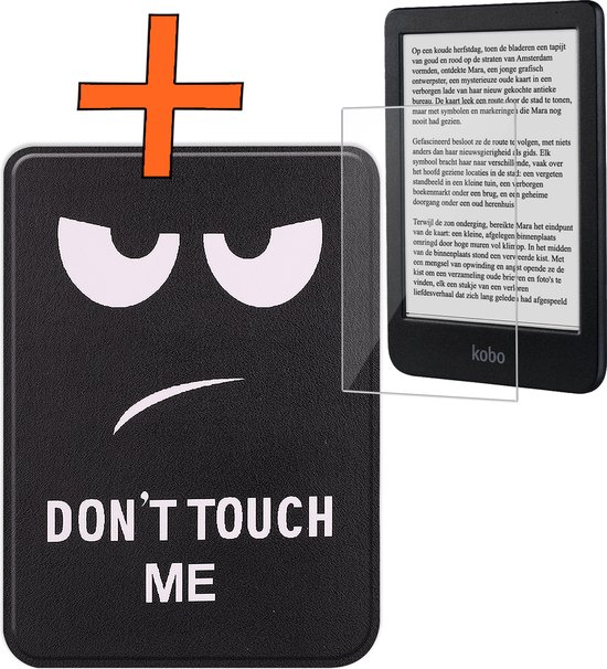 Hoesje Geschikt voor Kobo Clara BW Hoes Book Case - Hoes Geschikt voor Kobo Clara BW Hoesje Book Cover Met Screenprotector - Don't Touch Me van Hoesje 