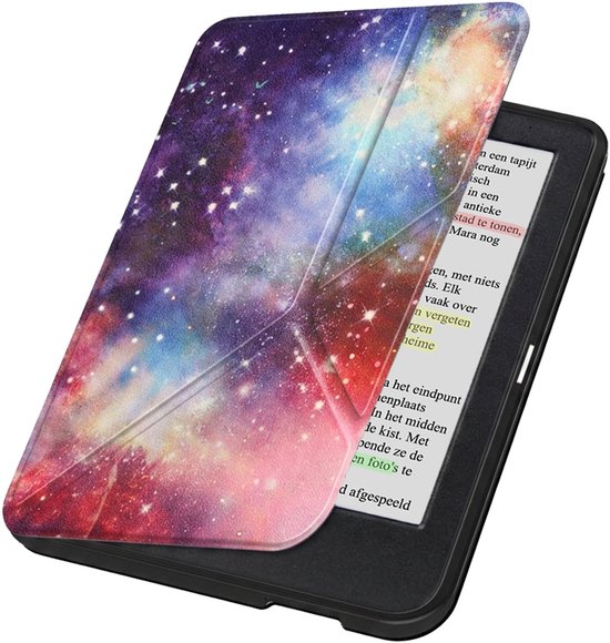 Hoesje Geschikt voor Kobo Clara BW Hoes Book Case Trifold - Hoes Geschikt voor Kobo Clara BW Hoesje Book Cover - Galaxy
