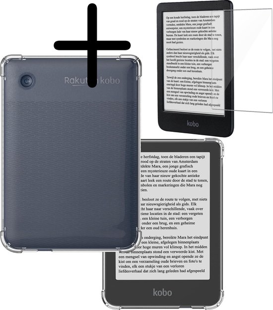 Hoesje Geschikt voor Kobo Clara BW Hoes eReader Shockbestendig Back Cover Siliconen Tablet Case Met Screenprotector - Transparant van Hoesje 