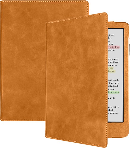 Hoesje Geschikt voor Kobo Clara BW Hoes Leren Case Sleep Cover Leer - Hoes Geschikt voor Kobo Clara BW Hoesje E-reader Leer – Bruin van Hoesje 