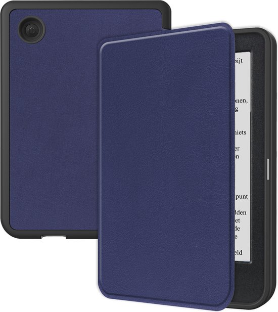 Hoesje Geschikt voor Kobo Clara BW Hoesje Luxe Bescherm Case - Hoes Geschikt voor Kobo Clara BW Hoes Book Cover - Donkerblauw van Hoesje 