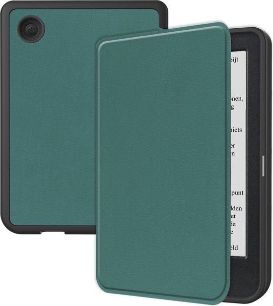 Hoesje Geschikt voor Kobo Clara BW Hoesje Luxe Bescherm Case - Hoes Geschikt voor Kobo Clara BW Hoes Book Cover - Donkergroen van Merkloos