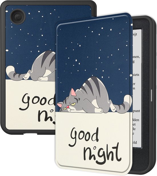 Hoesje Geschikt voor Kobo Clara BW Hoesje Luxe Bescherm Case - Hoes Geschikt voor Kobo Clara BW Hoes Book Cover - Kat van Fayrox