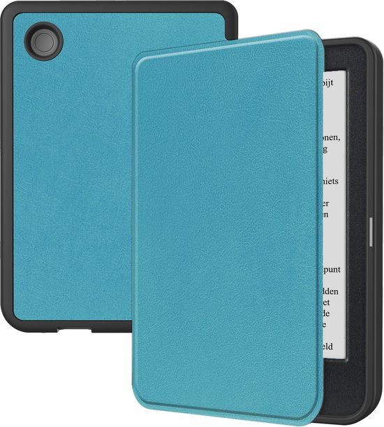 Hoesje Geschikt voor Kobo Clara BW Hoesje Luxe Bescherm Case - Hoes Geschikt voor Kobo Clara BW Hoes Book Cover - Turquoise van Merkloos