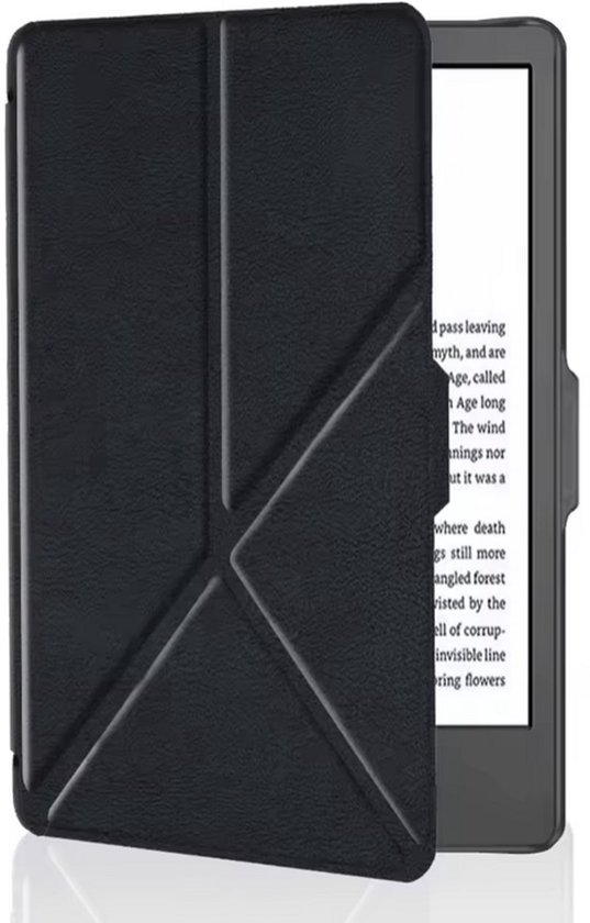*** Hoesje Geschikt voor Kobo Clara BW - Luxe Bescherm Case - Book Cover - Tablet Cover - Zwart - Trifold Bookcase Cover ***