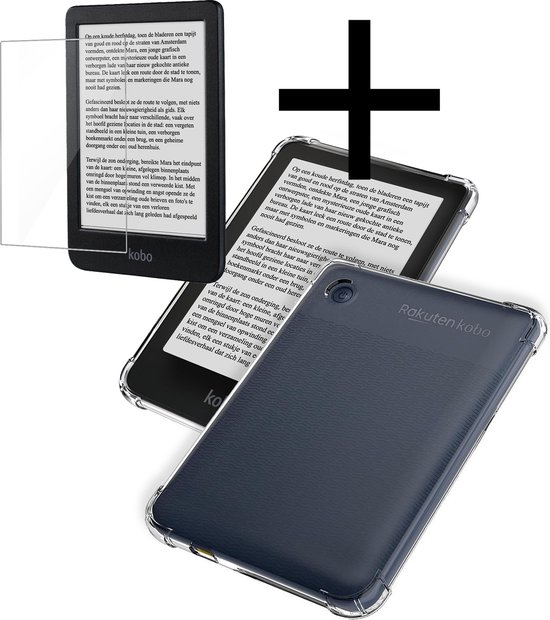 Hoesje Geschikt voor Kobo Clara BW Shockproof Siliconen Case Met Screenprotector - Shockbestendige eReader Hoes Geschikt voor Kobo Clara BW - Transparant van Hoesje 