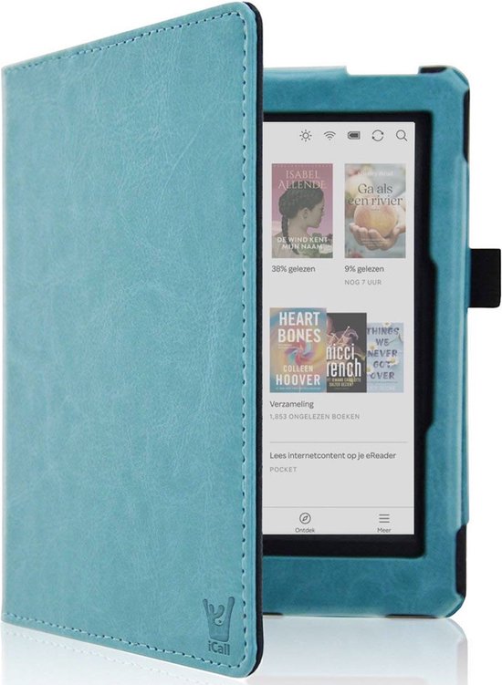 Hoesje geschikt voor Kobo Clara Colour / BW - Book Case Premium Sleep Cover Leer Hoes met Auto/Wake Functie - Blauw van mumbi