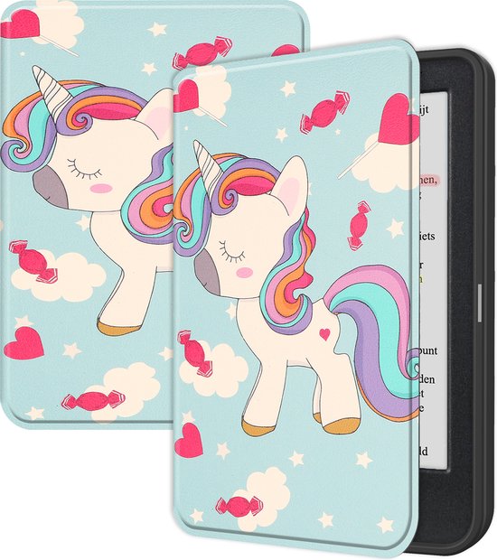 Hoesje Geschikt voor Kobo Clara Colour Hoes Bescherm Hoesje Case Sleep Cover - Hoes Geschikt voor Kobo Clara Colour Hoesje - Eenhoorn van Hoesje 