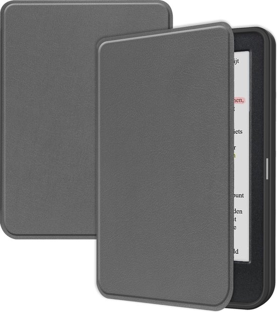 Hoesje Geschikt voor Kobo Clara Colour Hoes Bescherm Hoesje Case Sleep Cover - Hoes Geschikt voor Kobo Clara Colour Hoesje - Grijs van Hoesje 