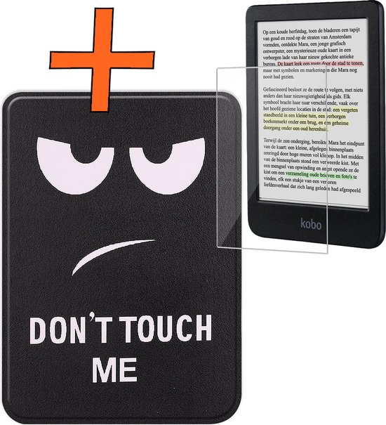 Hoesje Geschikt voor Kobo Clara Colour Hoes Book Case - Hoes Geschikt voor Kobo Clara Colour Hoesje Book Cover Met Screenprotector - Don't Touch Me van Mobigear