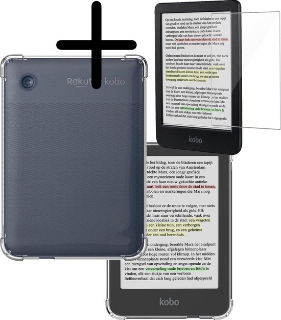Hoesje Geschikt voor Kobo Clara Colour Hoes eReader Shockbestendig Back Cover Siliconen Tablet Case Met Screenprotector - Transparant van Hoesje 