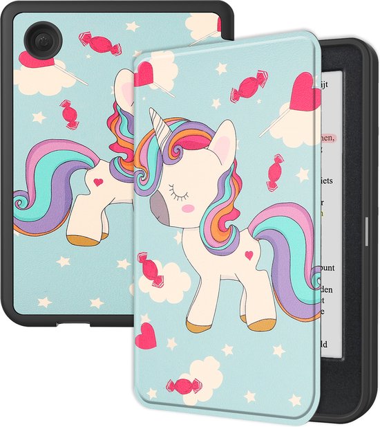 Hoesje Geschikt voor Kobo Clara Colour Hoesje Luxe Bescherm Case - Hoes Geschikt voor Kobo Clara Colour Hoes Book Cover - Eenhoorn van Hoesje 
