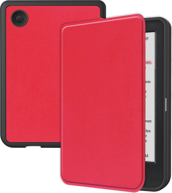 Hoesje Geschikt voor Kobo Clara Colour Hoesje Luxe Bescherm Case - Hoes Geschikt voor Kobo Clara Colour Hoes Book Cover - Rood van Luxe Bescherm Case