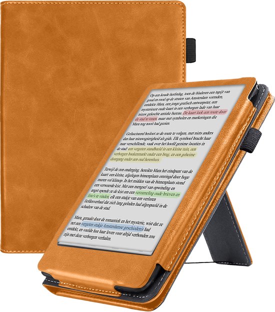 Hoesje Geschikt voor Kobo Clara Colour Lederen Hoes Book Case - Hoes Geschikt voor Kobo Clara Colour Hoesje Book Cover Leer - Bruin van Hoesje 
