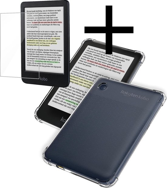 Hoesje Geschikt voor Kobo Clara Colour Shockproof Siliconen Case Met Screenprotector - Shockbestendige eReader Hoes Geschikt voor Kobo Clara Colour - Transparant van Hoesje 
