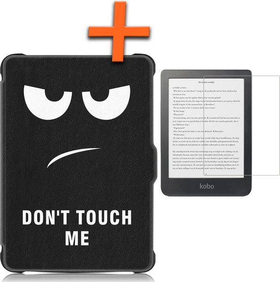 Hoesje Geschikt voor Kobo Clara HD Hoes Book Case - Hoes Geschikt voor Kobo Clara HD Hoesje Book Cover Met Screenprotector - Don't Touch Me van Hoesje 