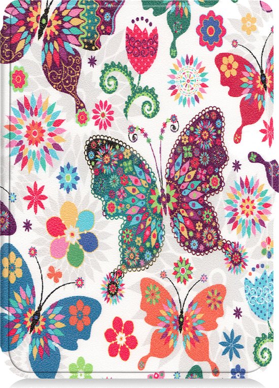 Hoesje Geschikt voor Kobo Clara HD Hoes Book Case - Hoes Geschikt voor Kobo Clara HD Hoesje Book Cover - Vlinders van Fonu