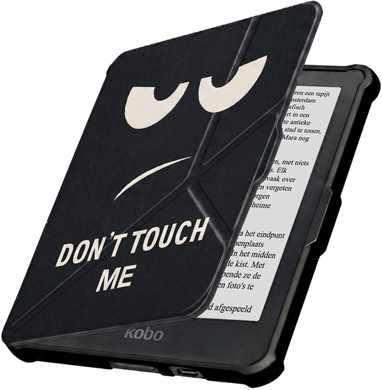 Hoesje Geschikt voor Kobo Clara HD Hoes Book Case Trifold - Hoes Geschikt voor Kobo Clara HD Hoesje Book Cover - Don't Touch Me