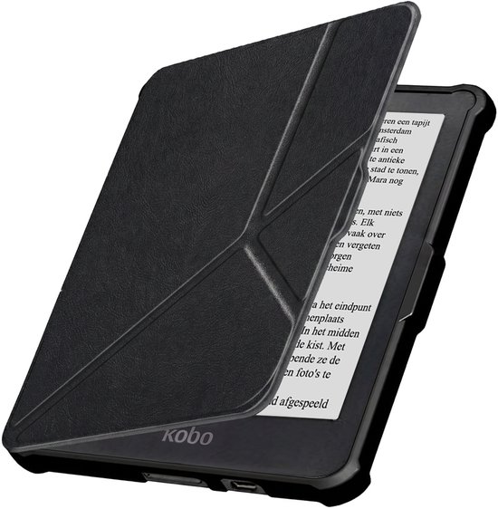 Hoesje Geschikt voor Kobo Clara HD Hoes Book Case Trifold - Hoes Geschikt voor Kobo Clara HD Hoesje Book Cover - Zwart