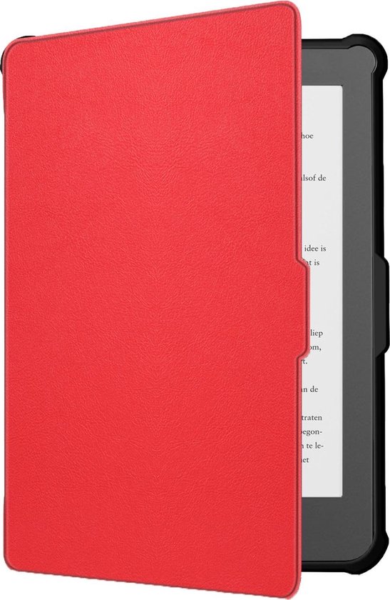 Hoesje Geschikt voor Kobo Clara HD Hoesje Luxe Bescherm Case - Hoes Geschikt voor Kobo Clara HD Hoes Book Cover - Rood van BEBONCOOL