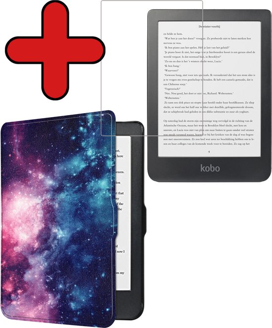 Hoesje Geschikt voor Kobo Clara HD Hoesje Luxe Bescherm Case Met Screenprotector - Hoes Geschikt voor Kobo Clara HD Hoes Book Cover - Galaxy van Hoesje 
