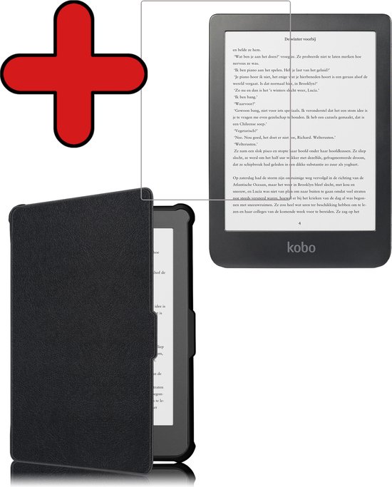 Hoesje Geschikt voor Kobo Clara HD Hoesje Luxe Bescherm Case Met Screenprotector - Hoes Geschikt voor Kobo Clara HD Hoes Book Cover - Zwart van Hoesje 