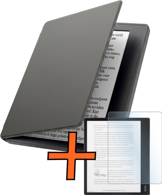 Hoesje Geschikt voor Kobo Elipsa 2E Hoes Book Case - Hoes Geschikt voor Kobo Elipsa 2E Hoesje Book Cover Met Screenprotector - Grijs