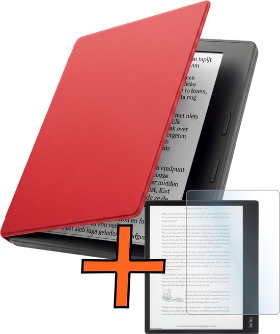 Hoesje Geschikt voor Kobo Elipsa 2E Hoes Book Case - Hoes Geschikt voor Kobo Elipsa 2E Hoesje Book Cover Met Screenprotector - Rood