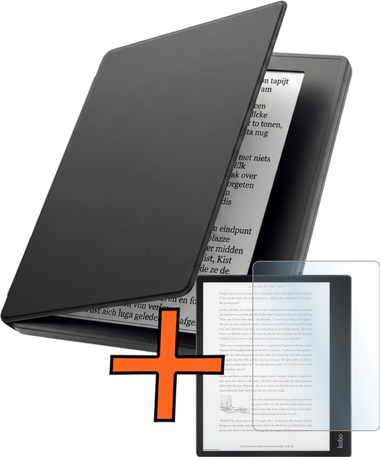 Hoesje Geschikt voor Kobo Elipsa 2E Hoes Book Case - Hoes Geschikt voor Kobo Elipsa 2E Hoesje Book Cover Met Screenprotector - Zwart