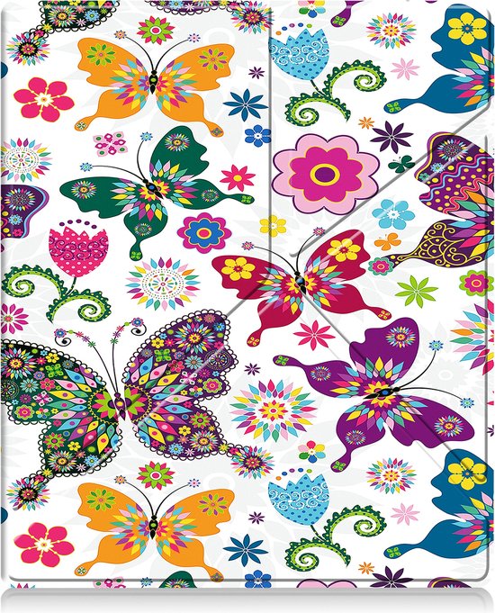 Hoesje Geschikt voor Kobo Elipsa 2E Hoes Book Case Trifold - Hoes Geschikt voor Kobo Elipsa 2E Hoesje Book Cover - Vlinders van Hoesje 