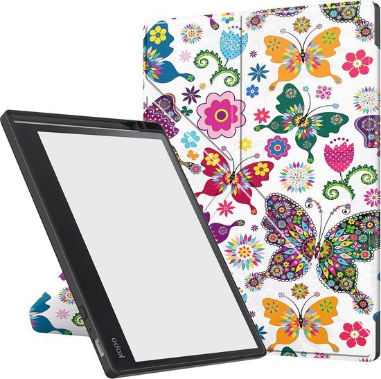 Hoesje Geschikt voor Kobo Elipsa 2E Hoesje Luxe Bescherm Case Trifold - Hoes Geschikt voor Kobo Elipsa 2E Hoes Book Cover - Vlinders van Hoesje 