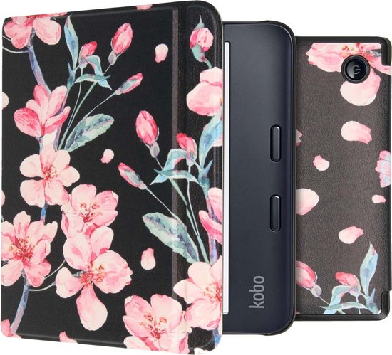 Hoesje geschikt voor Kobo Libra 2 E-reader - iMoshion Design Slim Hard Case Bookcase - Ook geschikt voor Tolino Vision 6 - Blossom van Hoesje 