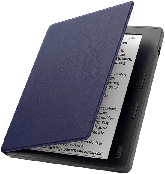 Hoesje Geschikt voor Kobo Libra 2 Hoes Book Case - Hoes Geschikt voor Kobo Libra 2 Hoesje Book Cover - Donkerblauw