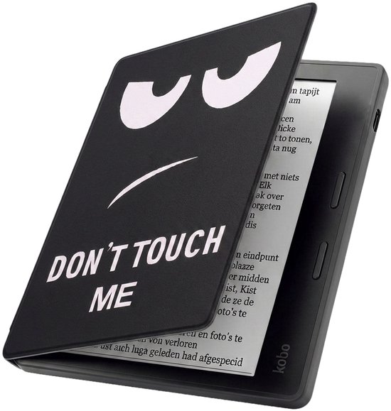 Hoesje Geschikt voor Kobo Libra 2 Hoes Book Case - Hoes Geschikt voor Kobo Libra 2 Hoesje Book Cover - Don't Touch Me