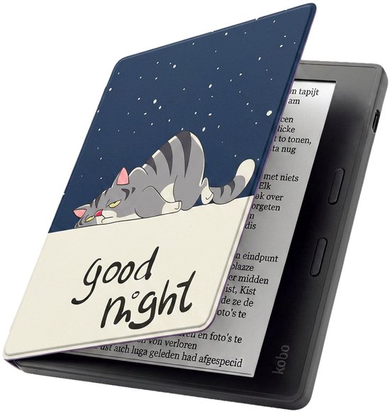 Hoesje Geschikt voor Kobo Libra 2 Hoes Book Case - Hoes Geschikt voor Kobo Libra 2 Hoesje Book Cover - Kat